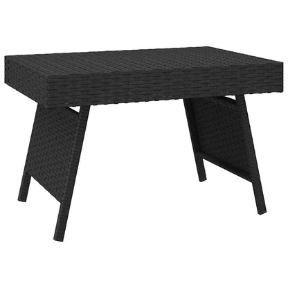 Beistelltisch Klappbar Schwarz 60x40x38 cm Poly Rattan