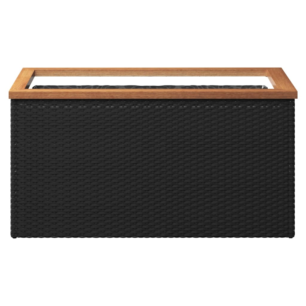 Pflanzkübel Schwarz 80x40x40 cm Poly Rattan