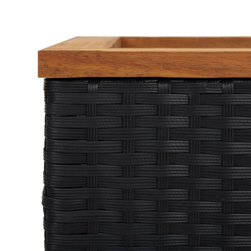 Pflanzkübel Schwarz 80x40x40 cm Poly Rattan