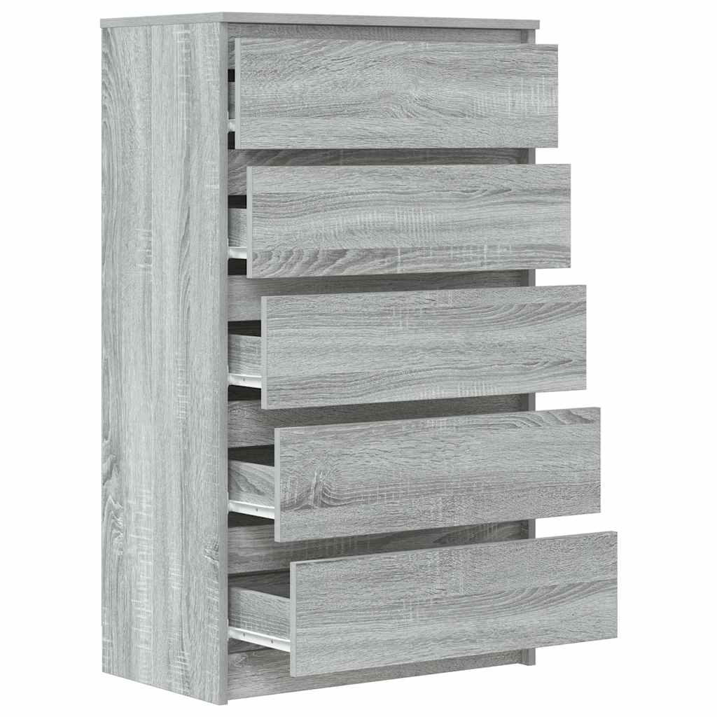 Schubladenschrank Grau Sonoma 60x36x103 cm Holzwerkstoff