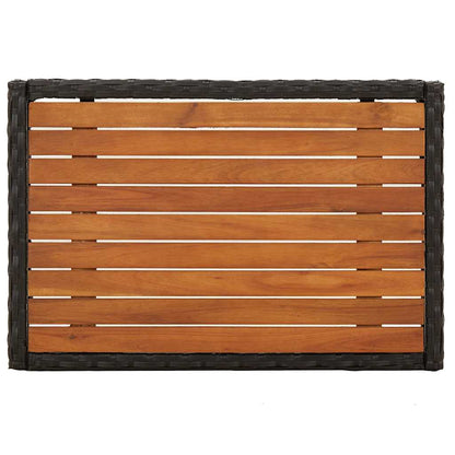 Garten-Relaxstühle 2 Stk. mit Tisch Schwarz Poly Rattan