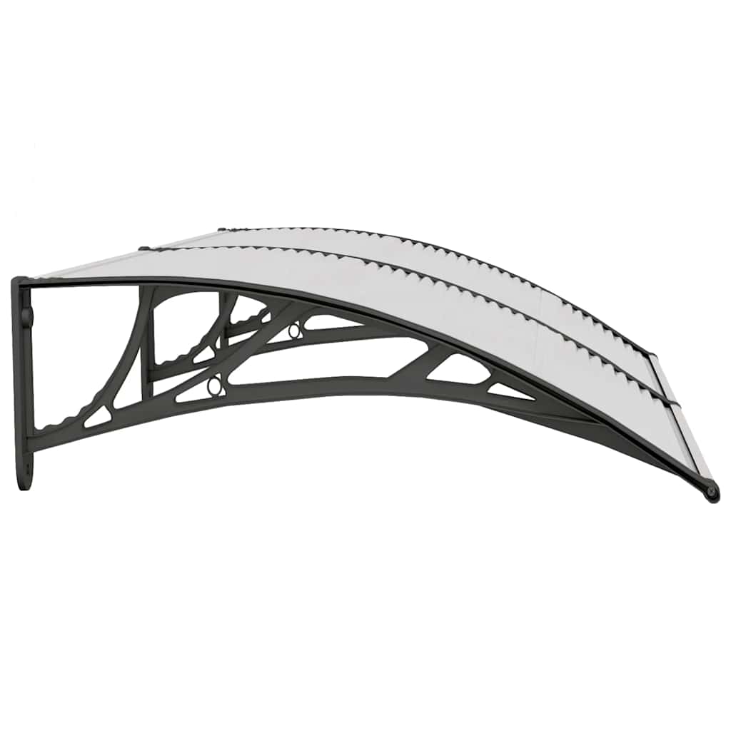 Türvordach Schwarz und Transparent 150x75 cm Polycarbonat