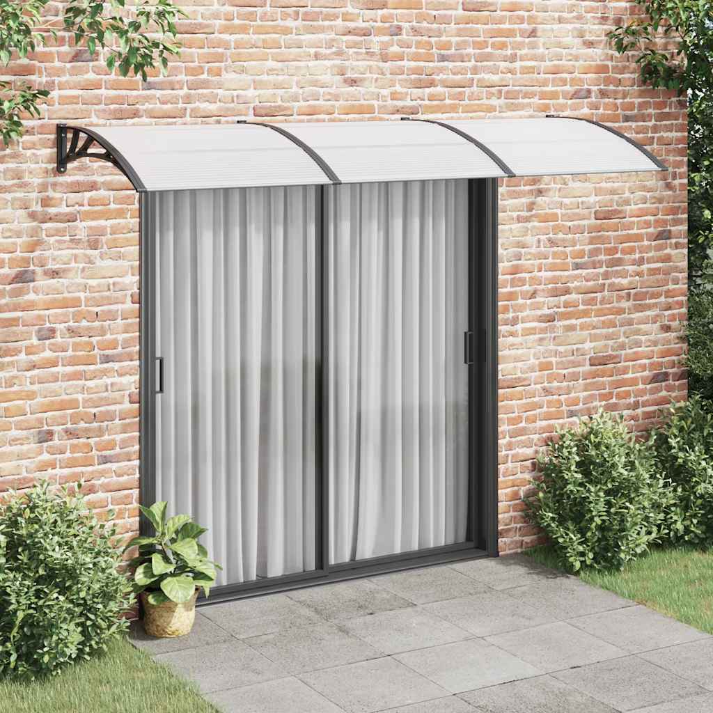Türvordach Schwarz und Transparent 300x75 cm Polycarbonat