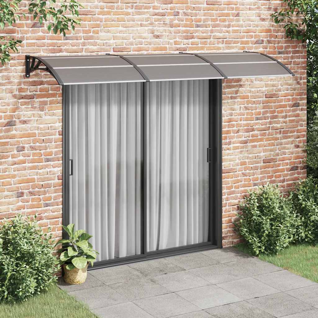 Türvordach Schwarz 300x75 cm Polycarbonat