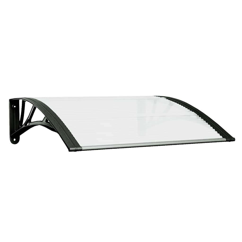 Türvordach Schwarz und Transparent 80x75 cm Polycarbonat