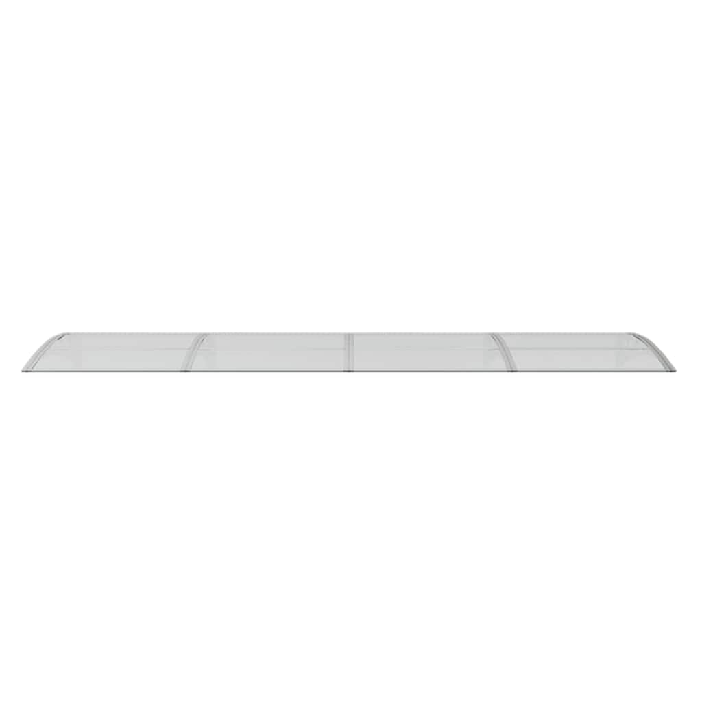 Türvordach Grau und Transparent 350x75 cm Polycarbonat