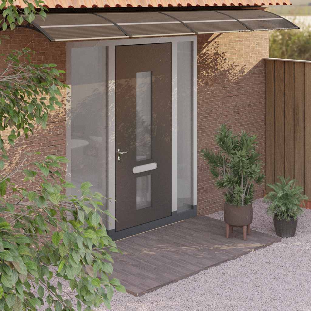 Türvordach Schwarz 350x75 cm Polycarbonat