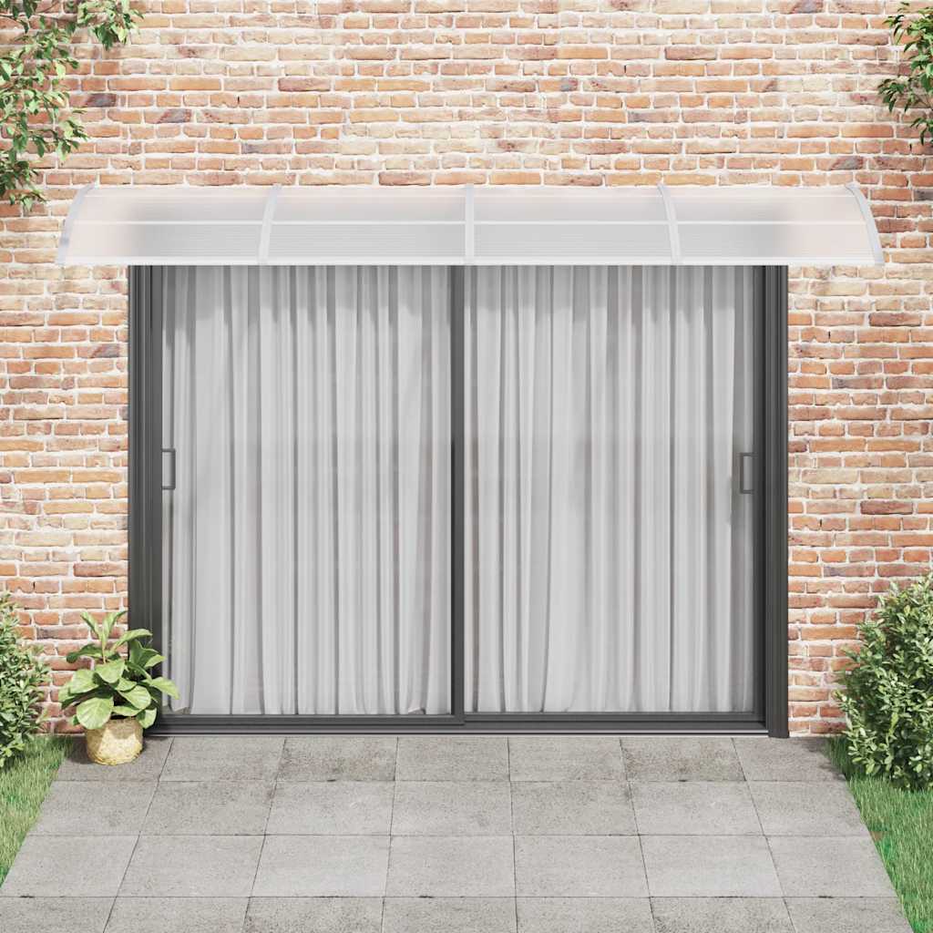 Türvordach Grau 350 x 100 cm Polycarbonat