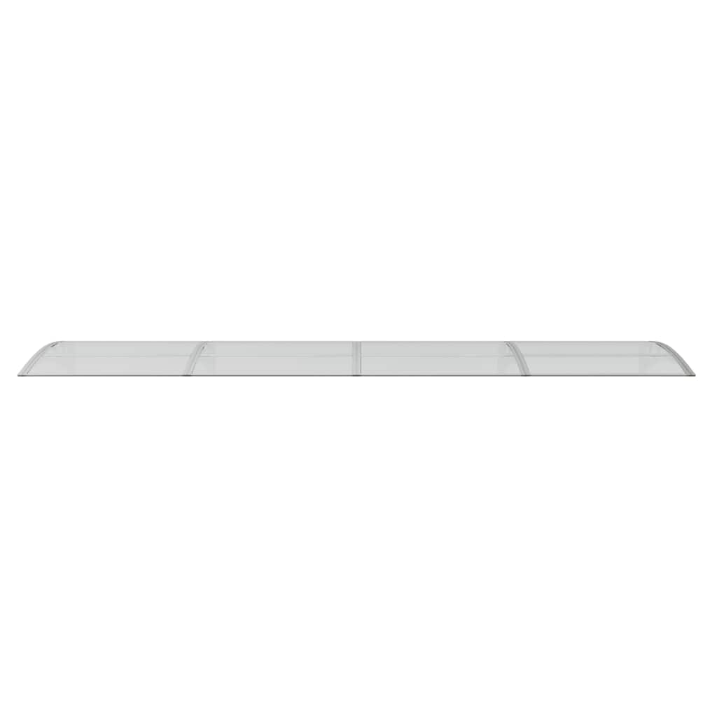 Türvordach Grau und Transparent 400x75 cm Polycarbonat