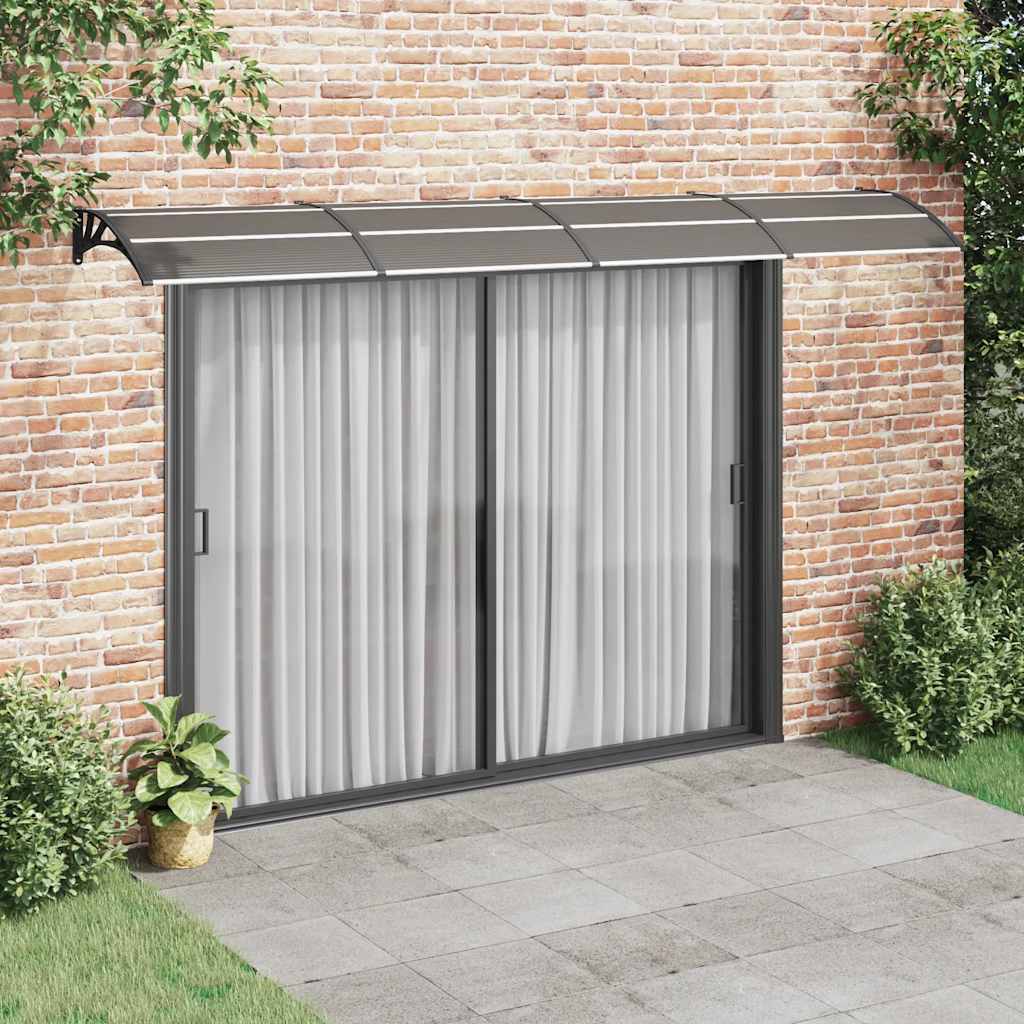 Türvordach Schwarz 400x75 cm Polycarbonat