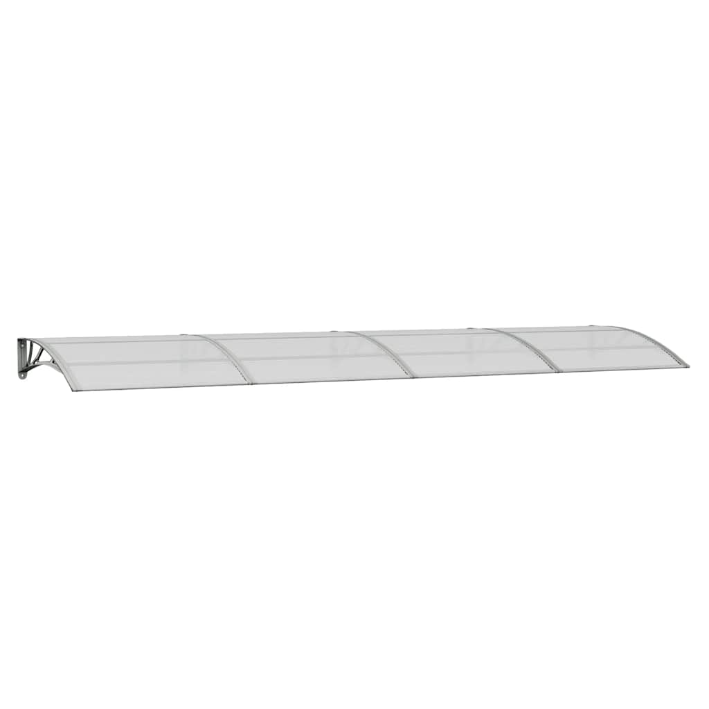 Türvordach Grau 400 x 100 cm Polycarbonat