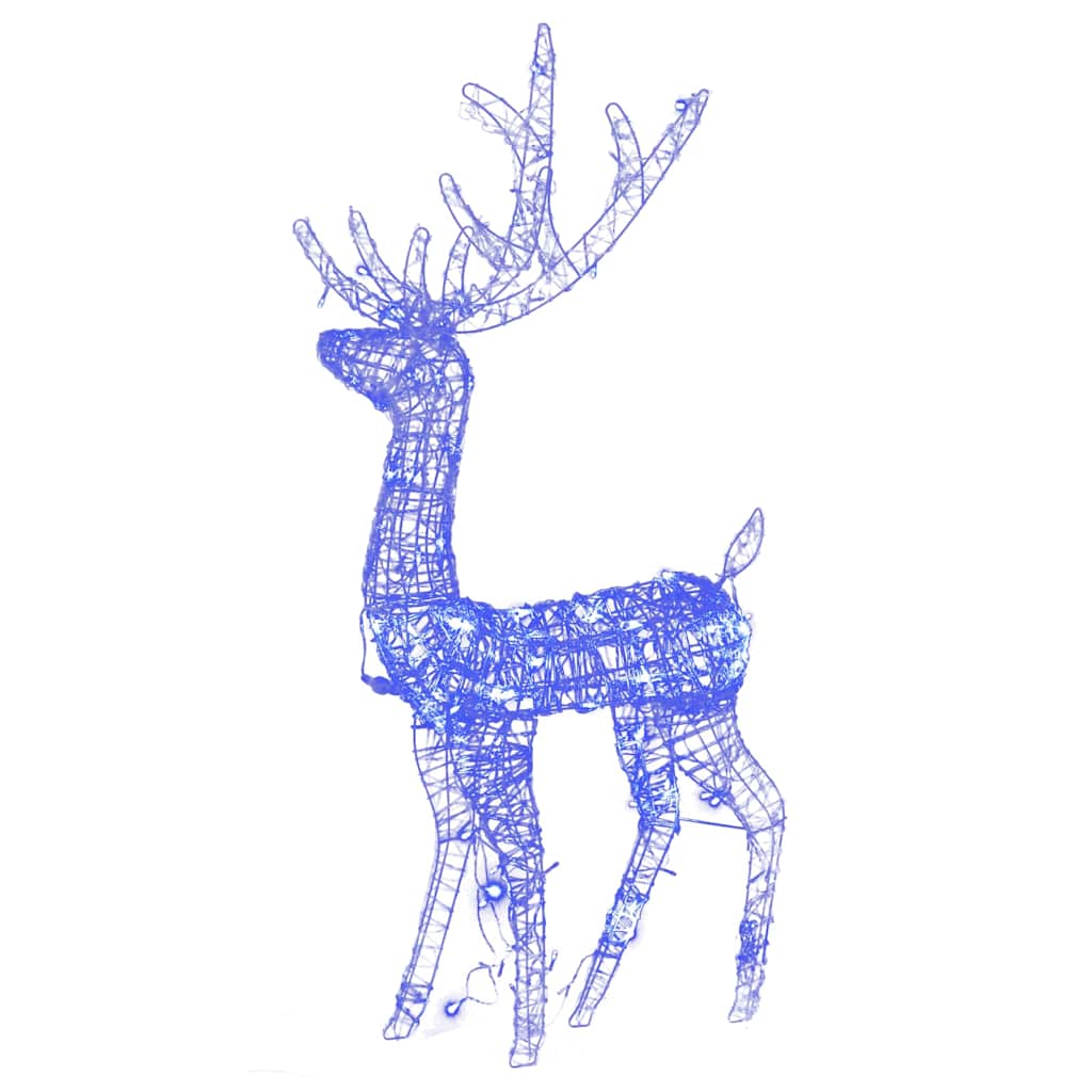 LED-Rentiere 2 Stk. Acryl 128 cm Blau