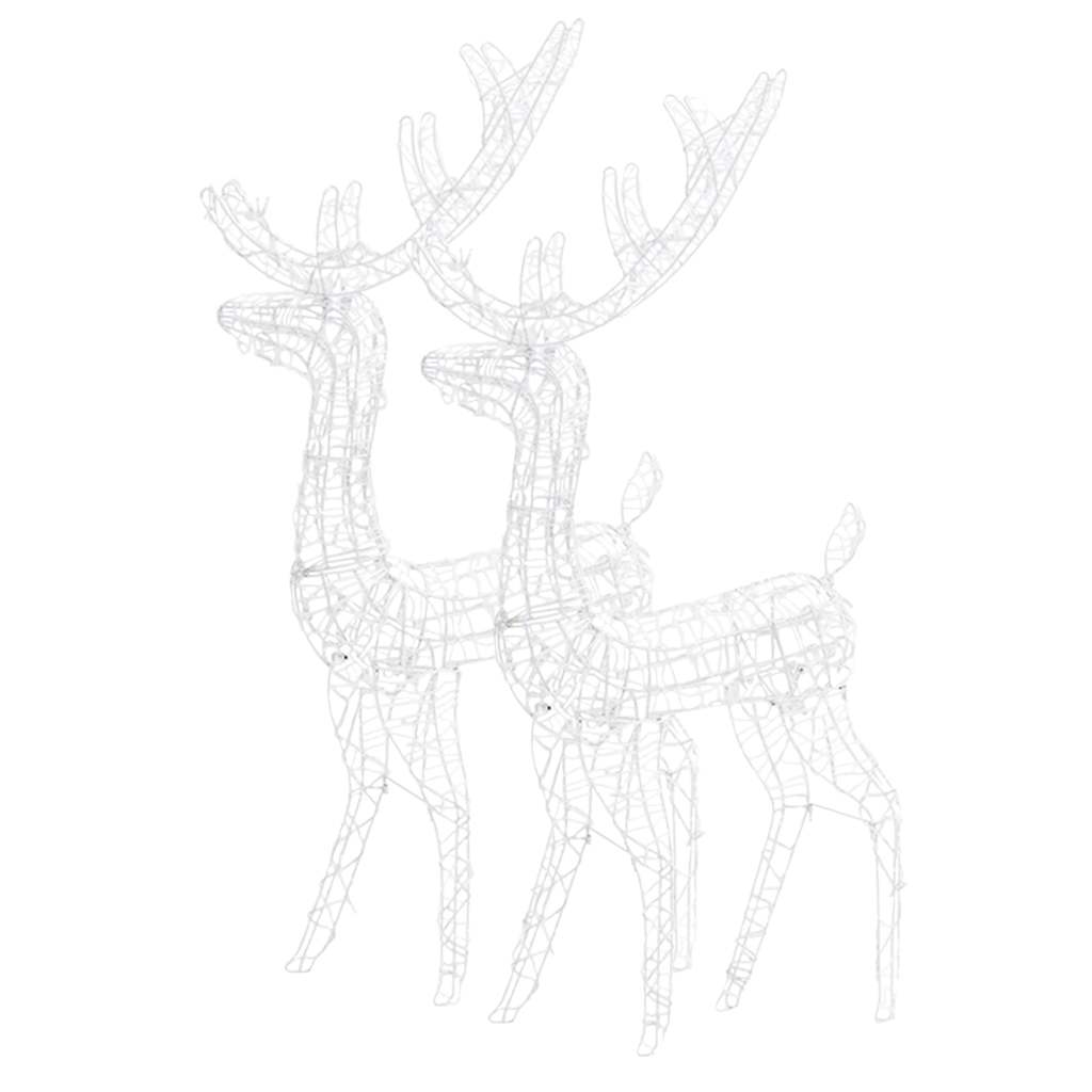 LED-Rentiere 2 Stk. Acryl 128 cm Blau