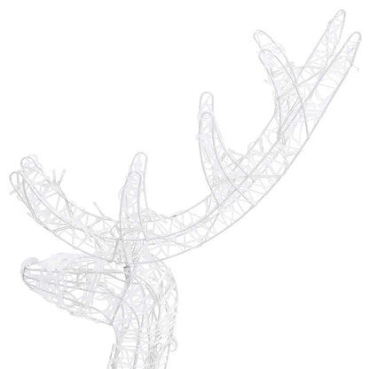 LED-Rentiere 3 Stk. Acryl 128 cm Blau
