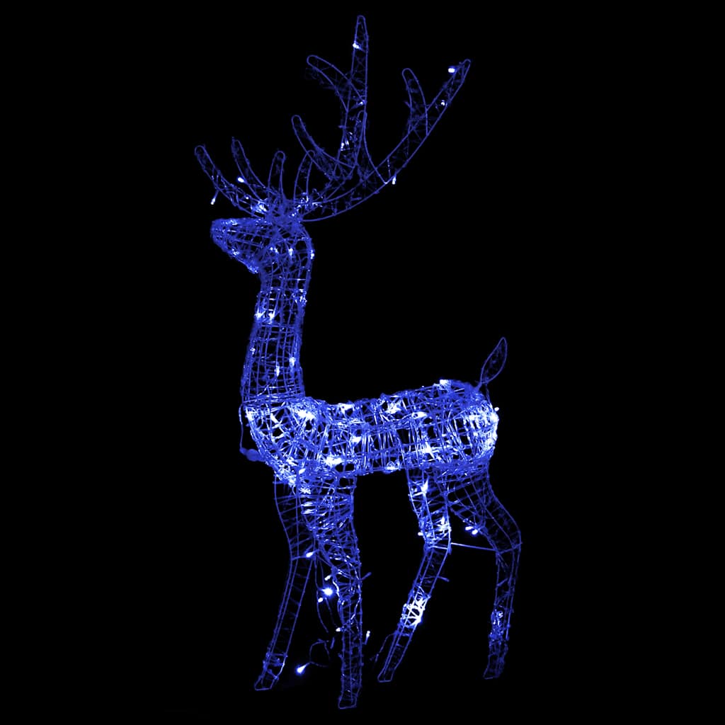 LED-Rentiere 3 Stk. Acryl 128 cm Blau