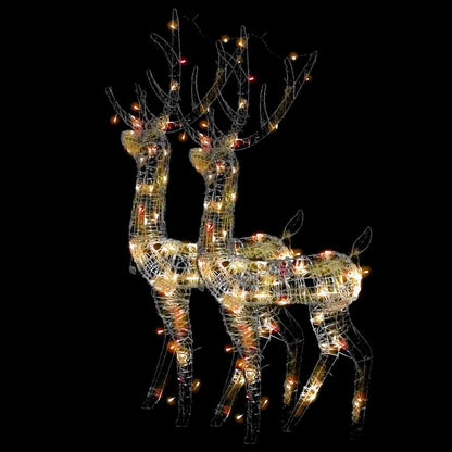 Rentier Weihnachtsdekoration Acryl 2 Stk. 128 cm Mehrfarbig