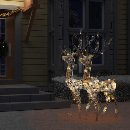 Rentier Weihnachtsdekoration Acryl 2 Stk. 128 cm Mehrfarbig