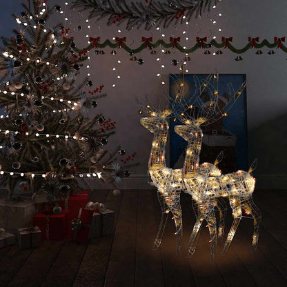 Rentier Weihnachtsdekoration Acryl 2 Stk. 128 cm Mehrfarbig