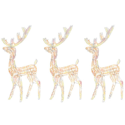 Rentier Weihnachtsdekoration Acryl 3 Stk. 128 cm Mehrfarbig