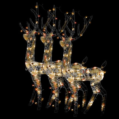 Rentier Weihnachtsdekoration Acryl 3 Stk. 128 cm Mehrfarbig