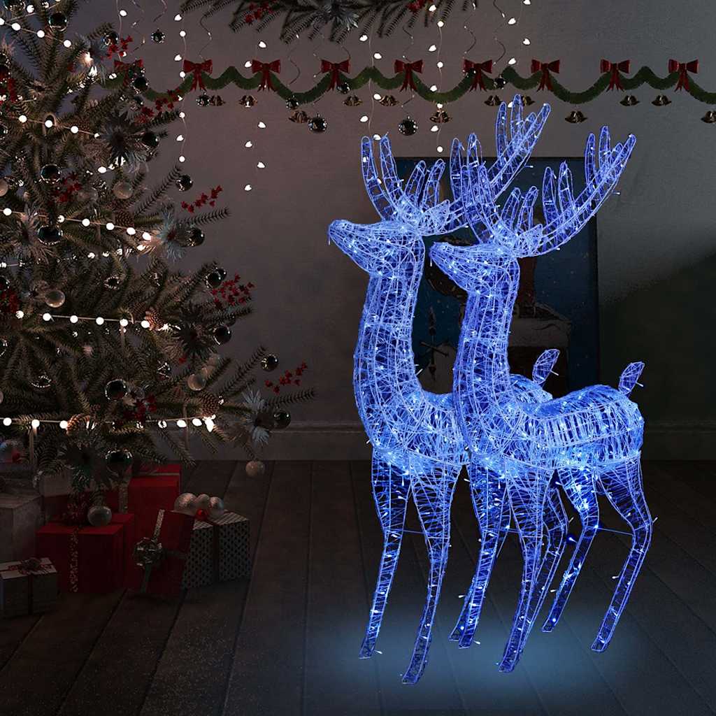 XXL Rentiere Weihnachtsdekoration Acryl 250 LED 2 Stk. 180 cm