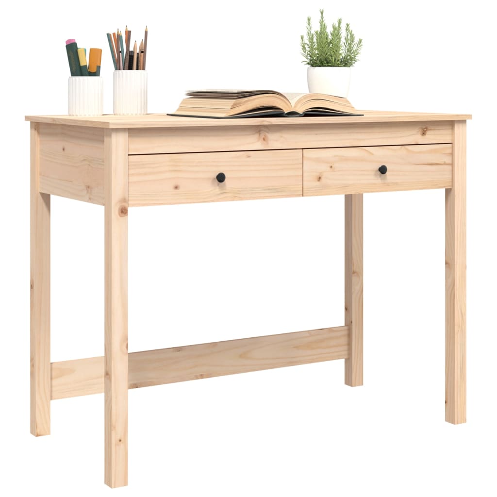 Bureau avec tiroirs 100x50x78 cm en bois de pin massif