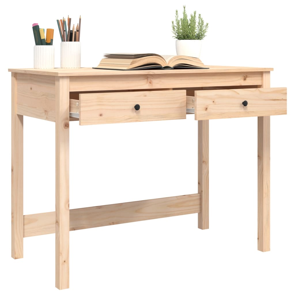 Bureau avec tiroirs 100x50x78 cm en bois de pin massif