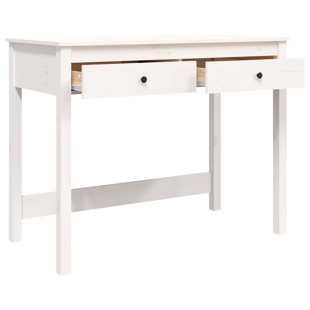 Bureau avec tiroirs blanc 100x50x78 cm bois de pin massif