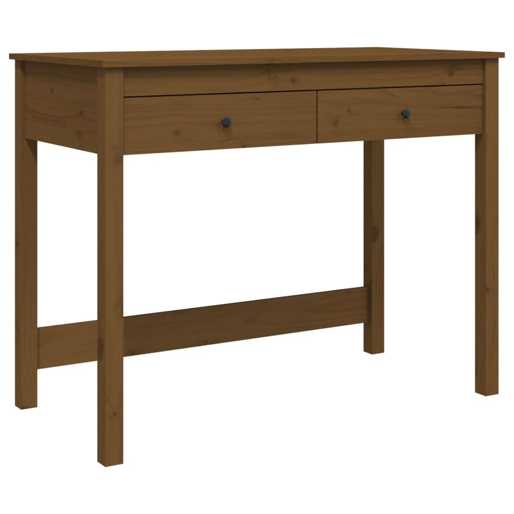 Bureau avec tiroirs marron miel 100x50x78 cm bois massif