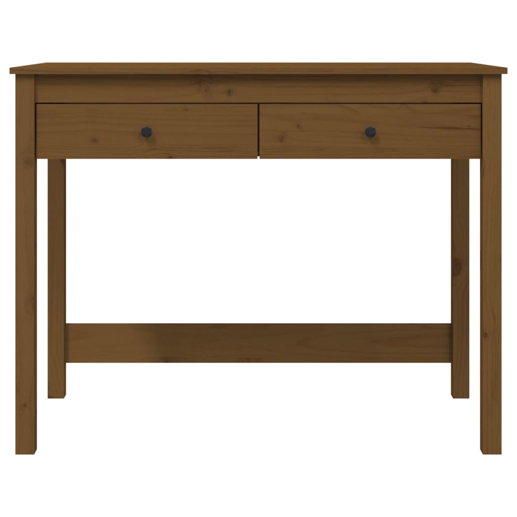 Bureau avec tiroirs marron miel 100x50x78 cm bois massif