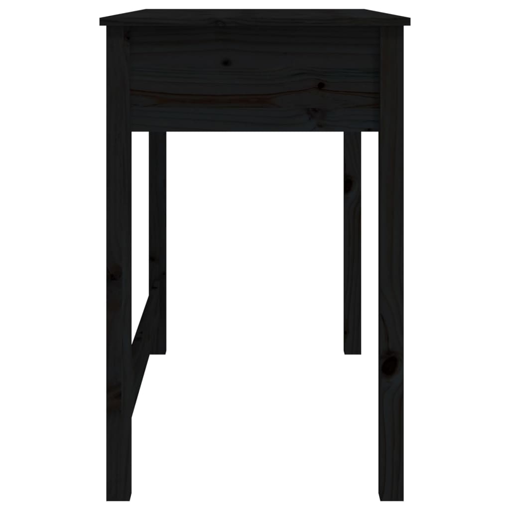 Bureau avec tiroirs noir 100x50x78 cm bois massif