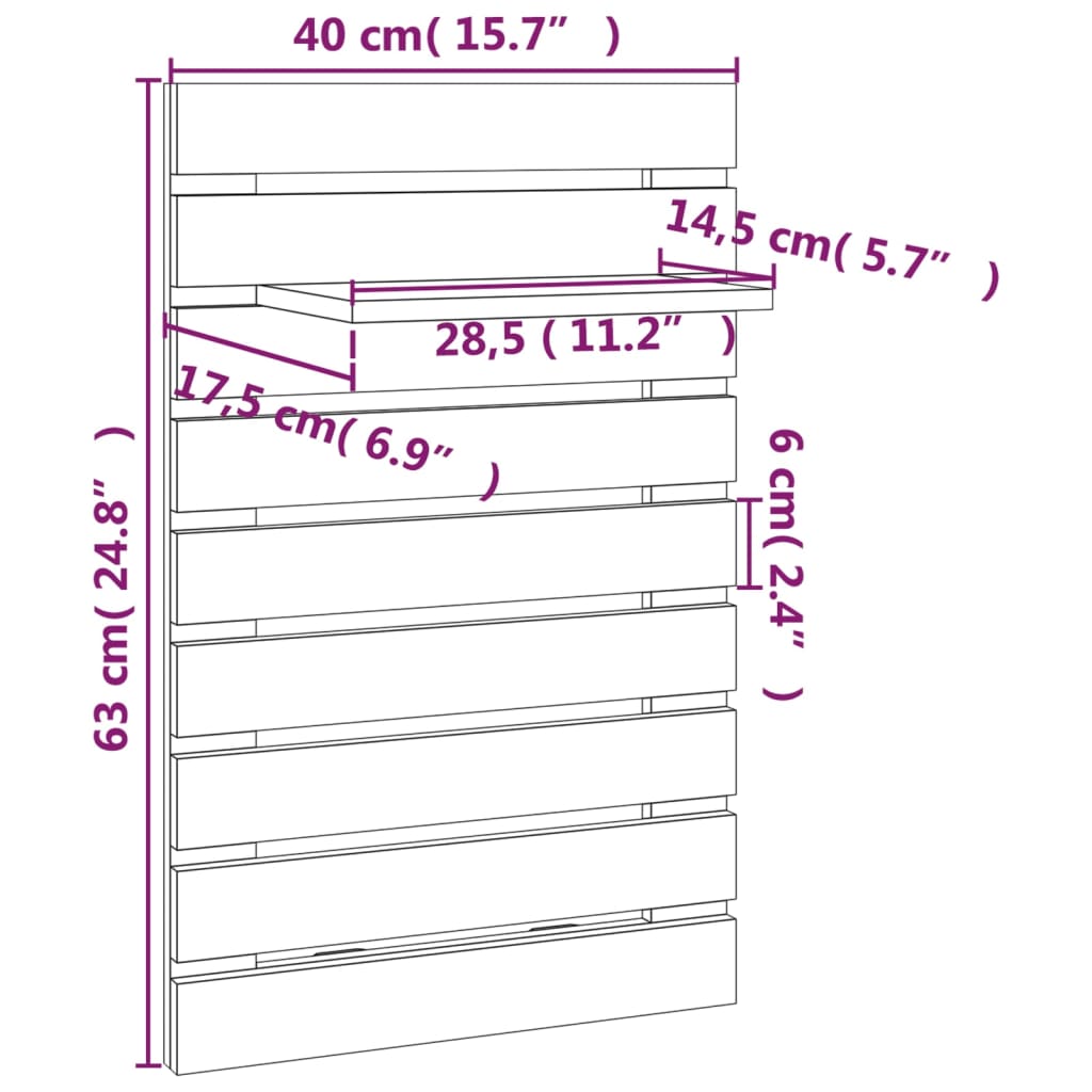 Tables de chevet avec étagère murale 2 pcs. Bois de pin massif