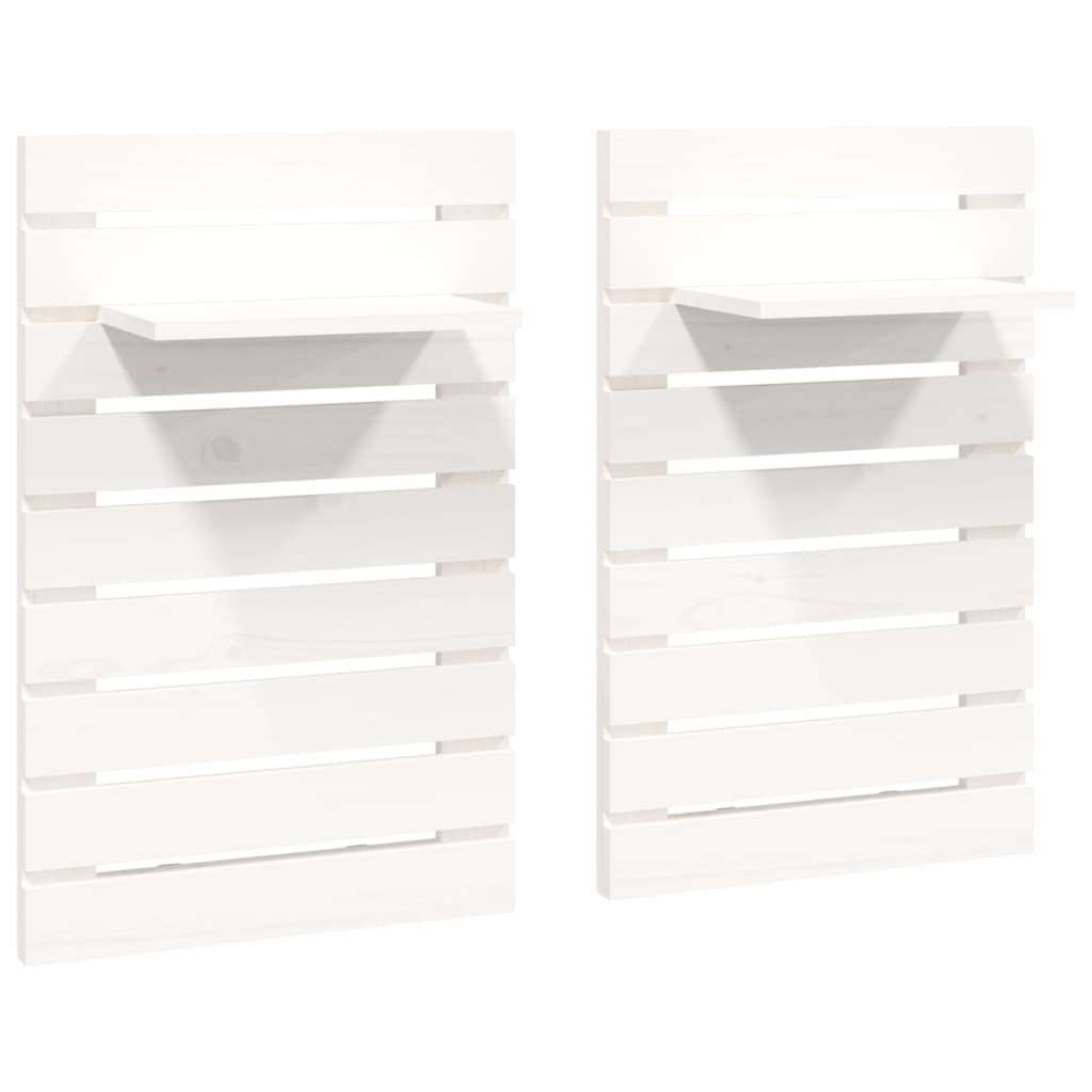 Tables de chevet murales 2 pcs. Bois de pin massif blanc