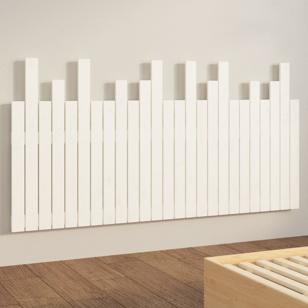 Wand-Kopfteil Weiß 159,5x3x80 cm Massivholz Kiefer