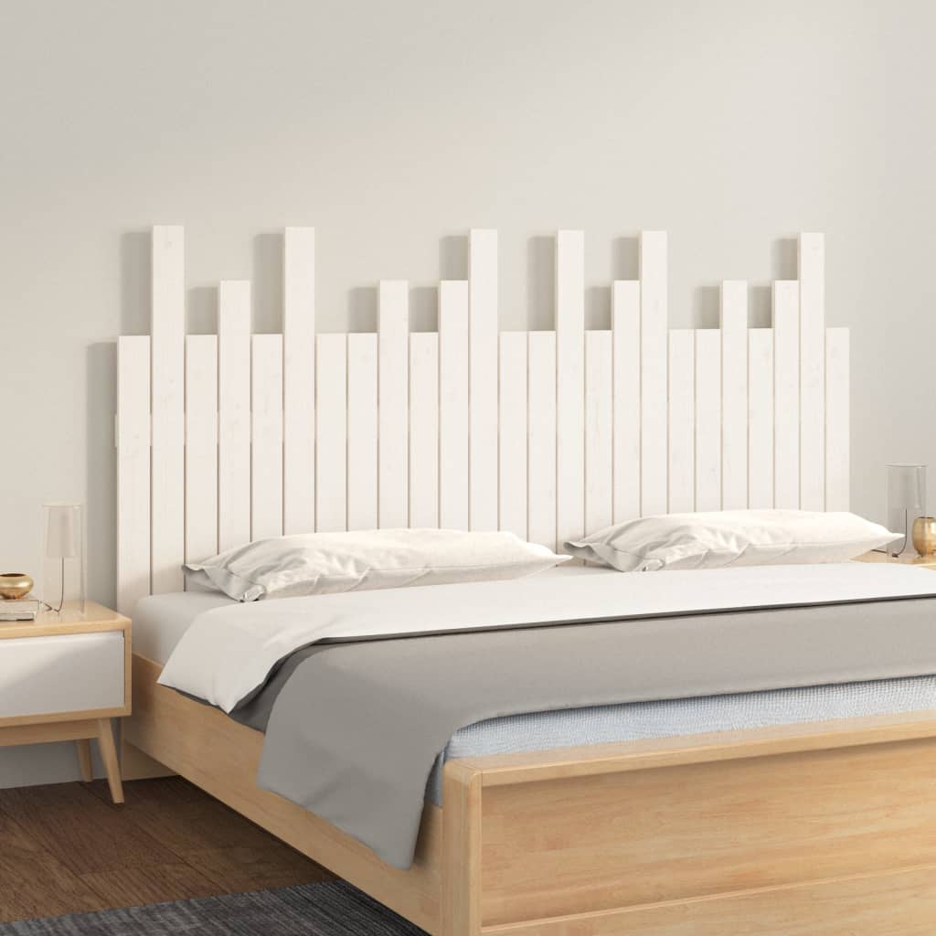 Wand-Kopfteil Weiß 159,5x3x80 cm Massivholz Kiefer