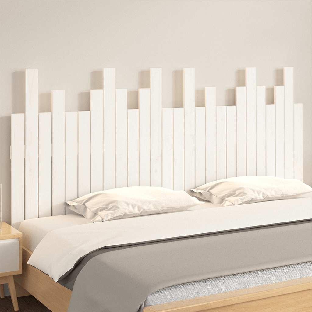 Wand-Kopfteil Weiß 166x3x80 cm Massivholz Kiefer