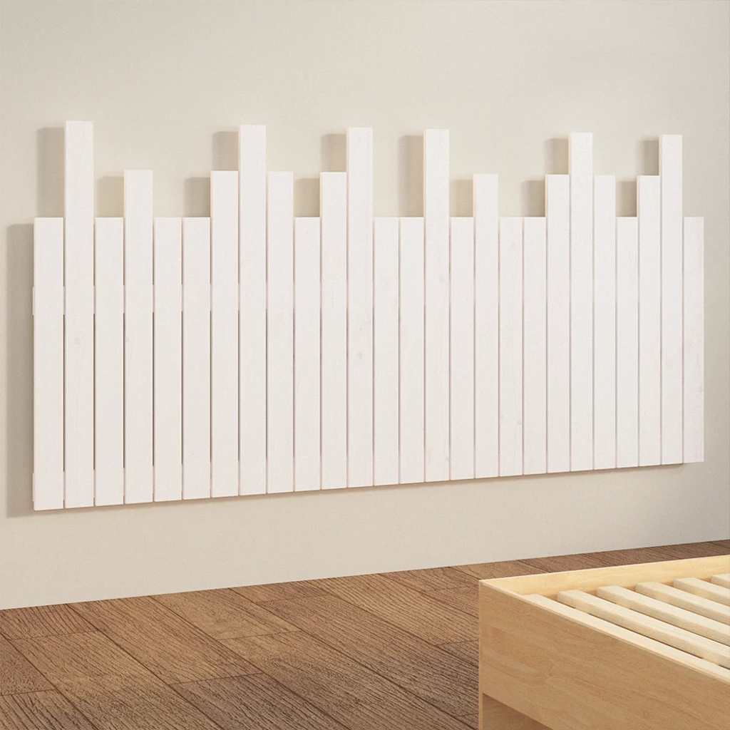 Wand-Kopfteil Weiß 166x3x80 cm Massivholz Kiefer