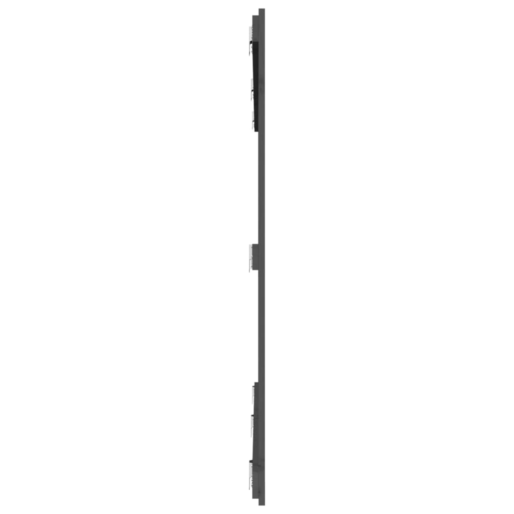 Wand-Kopfteil Grau 204x3x110 cm Massivholz Kiefer