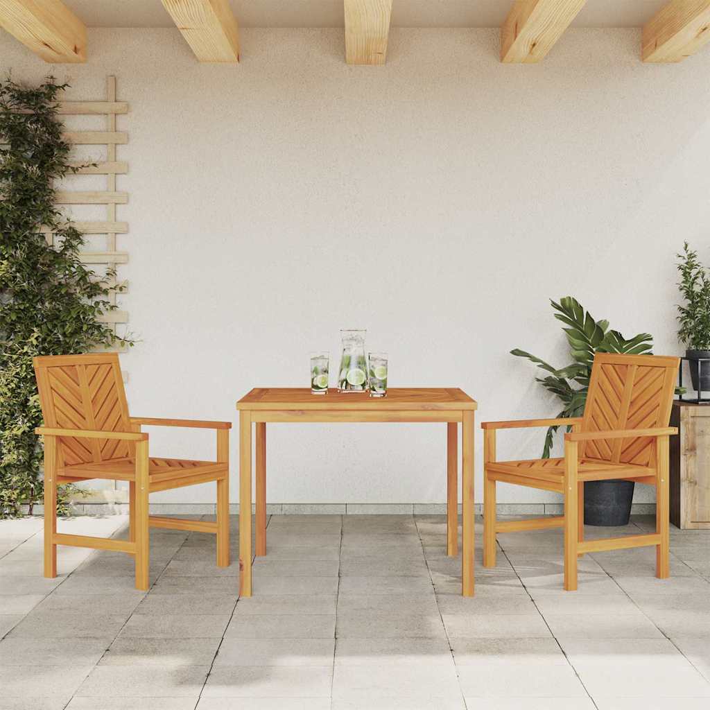 Garten Essgruppe 3 Stk. Braun Massivholz Akazie