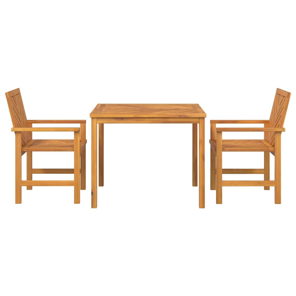 Garten Essgruppe 3 pcs Braun Massivholz Akazie