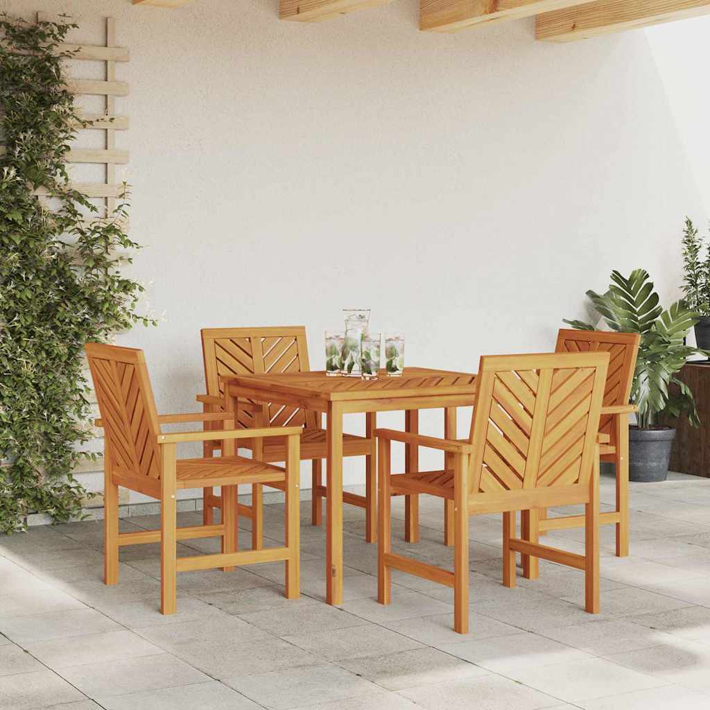 Garten Essgruppe 5 Stk. Braun Massivholz Akazie