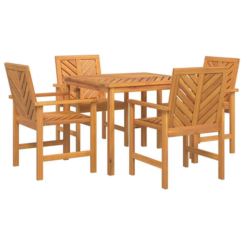 Garten Essgruppe 5 Stk. Braun Massivholz Akazie