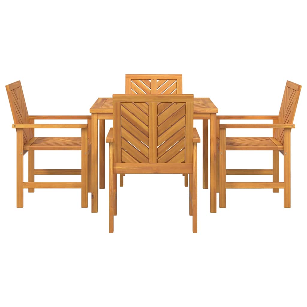Garten Essgruppe 5 Stk. Braun Massivholz Akazie