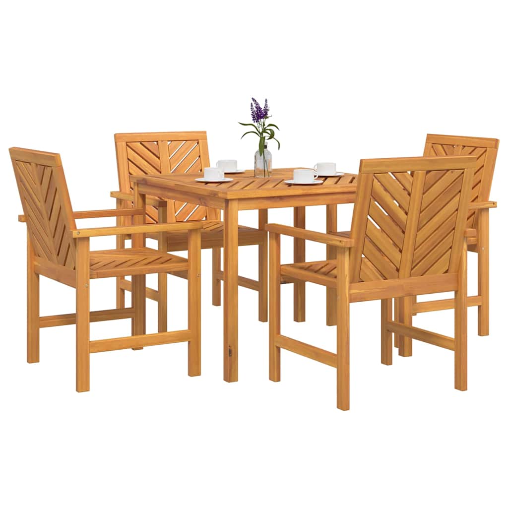 Garten Essgruppe 5 Stk. Braun Massivholz Akazie