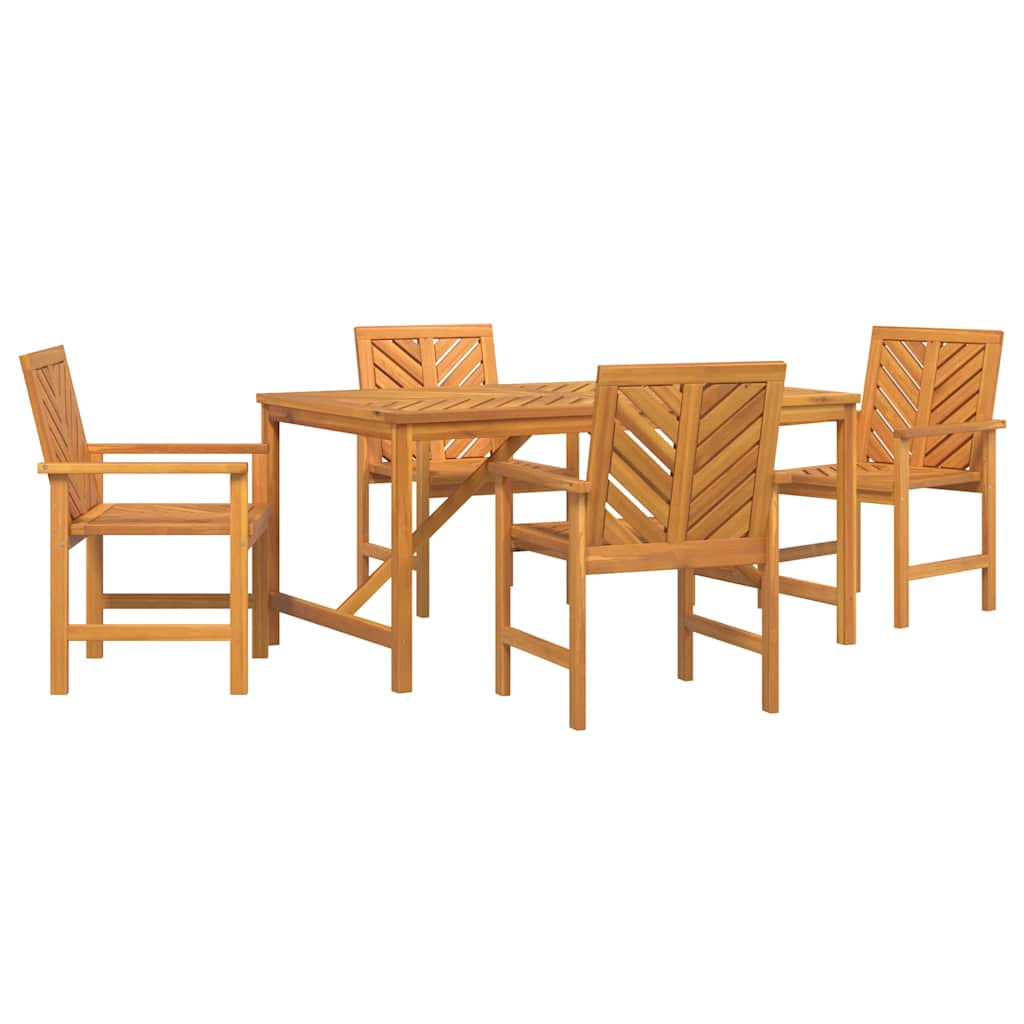 Garten Essgruppe 5 Stk. Braun Massivholz Akazie