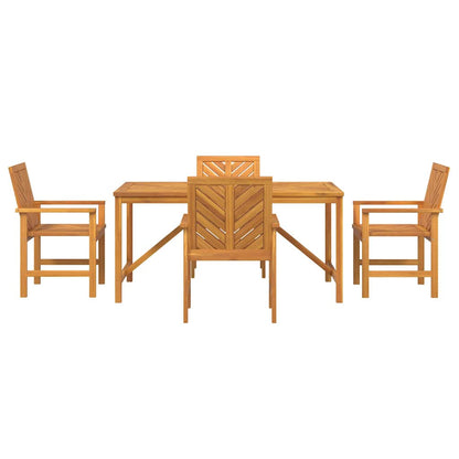 Garten Essgruppe 5 Stk. Braun Massivholz Akazie