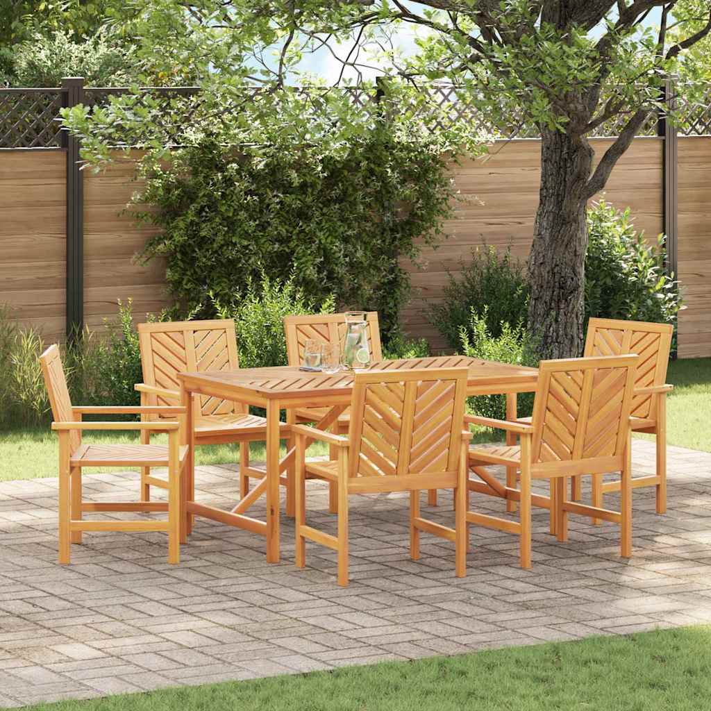 Garten Essgruppe 7 Stk. Braun Massivholz Akazie