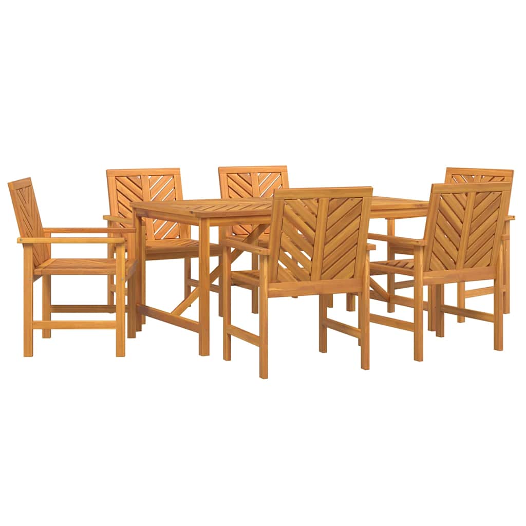 Garten Essgruppe 7 Stk. Braun Massivholz Akazie