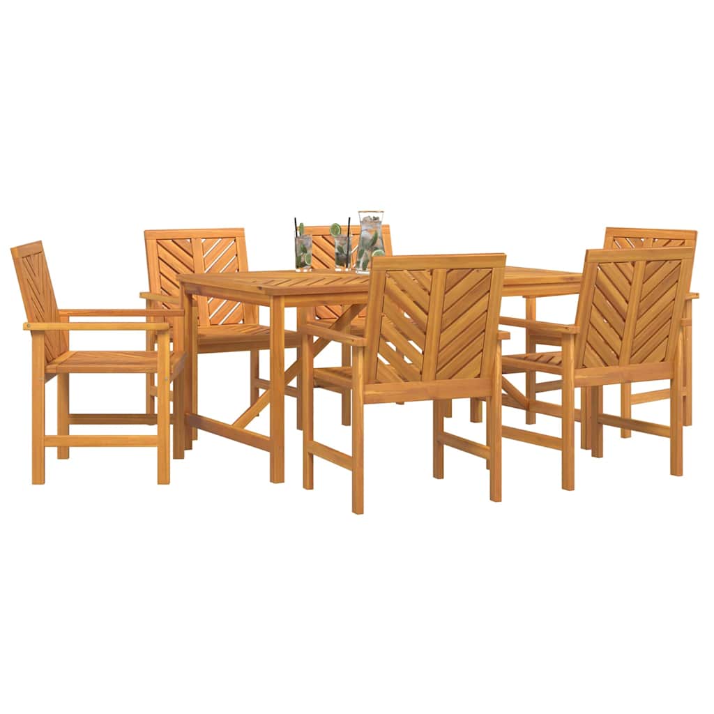 Garten Essgruppe 7 Stk. Braun Massivholz Akazie