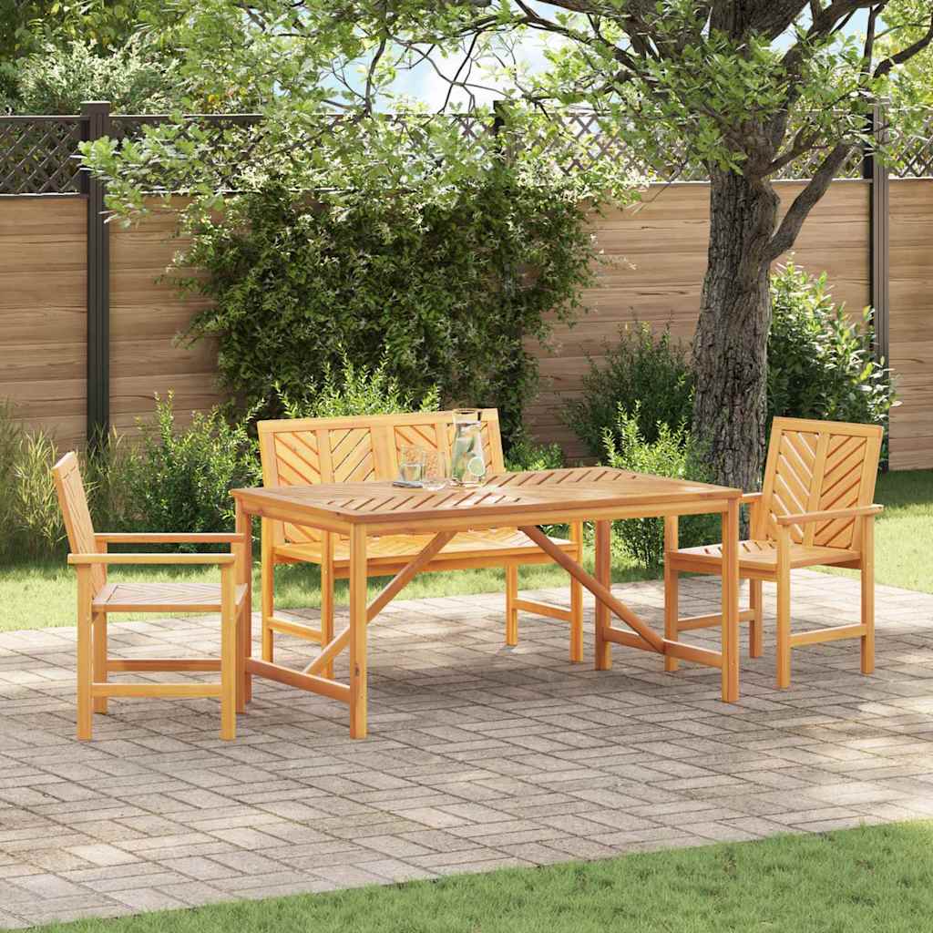 Garten Essgruppe 4 Stk. Braun Massivholz Akazie